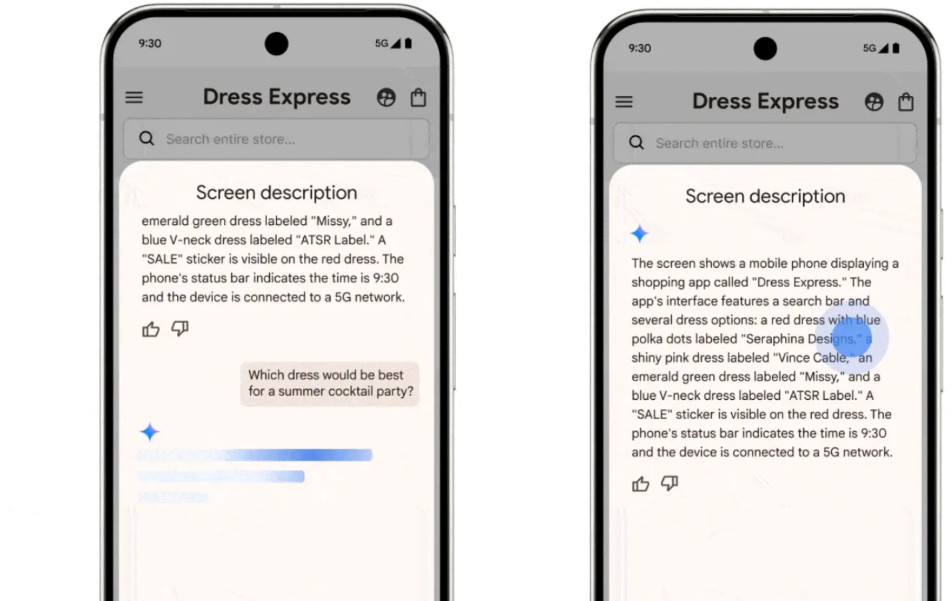 screen description Gemini گوگل جمینی وبگردی را برای کاربران دارای مشکلات بینایی و شنوایی آسانتر میکند - نیعان مگ