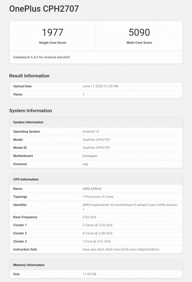 oneplus-nord-5-spotted-on-geekbench1 وان پلاس نورد 5