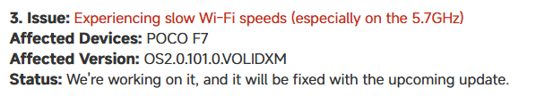 poco f5 wifi issues