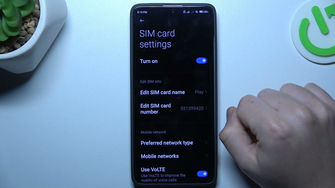 تنظیمات سیم کارت گوشی شیائومی