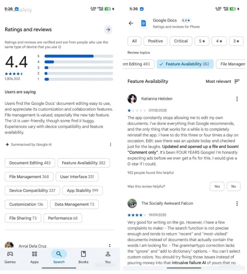 Google Play Store Now Uses AI to Summarize App Reviews فروشگاه گوگل پلی اکنون از هوش مصنوعی برای خلاصهسازی بررسی اپلیکیشنها استفاده میکند - نیعان مگ